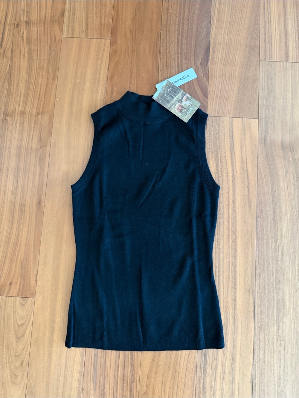 Sleeveless Mock Neck Tank Top in Black